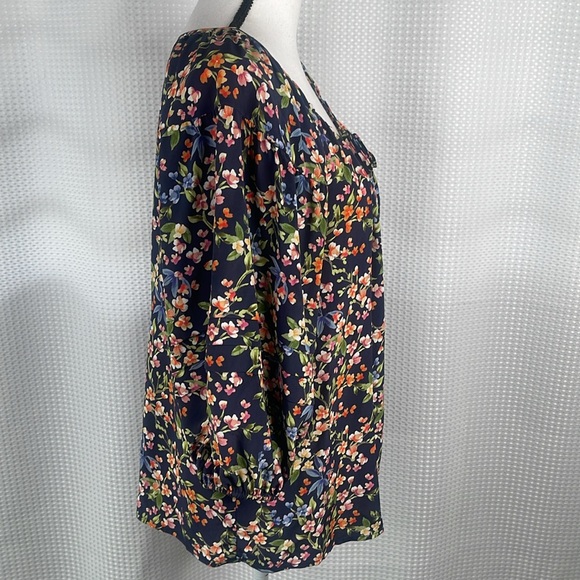 Johnny Was Jade Rocco Silk Peasant Top Floral Boho Career Sz XS - Picture 7 of 11